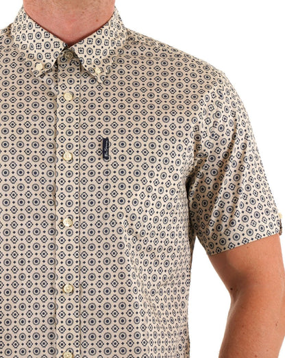 Ben Sherman Geo Print Summer Shirt Fog