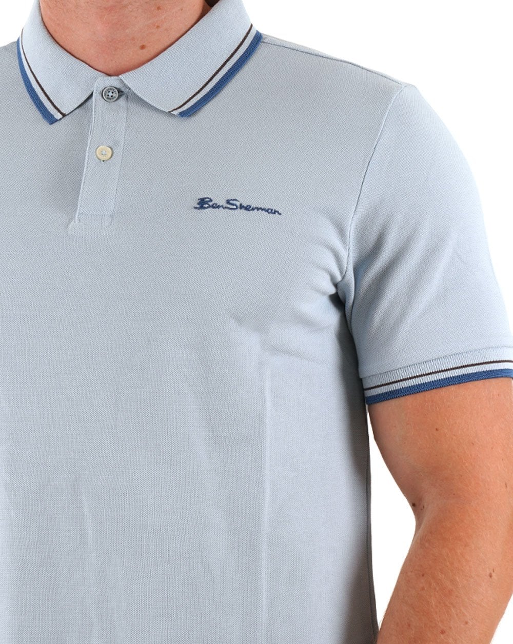 Ben Sherman Signature Pique Polo Ice Blue