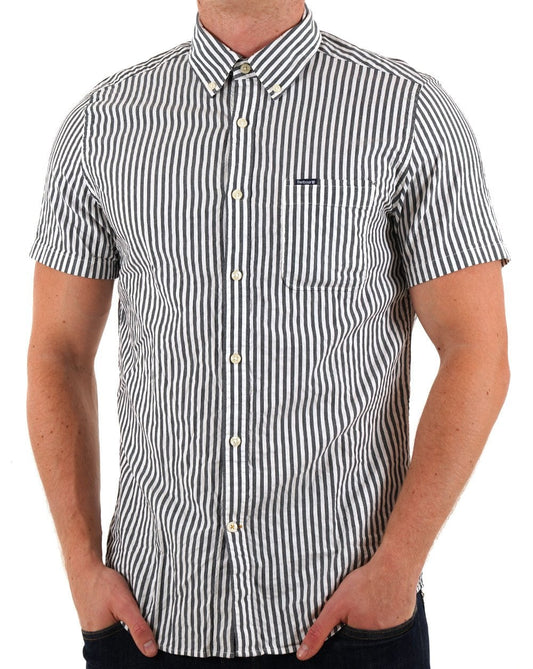 Barbour Cresswell Seersucker SS Shirt Navy