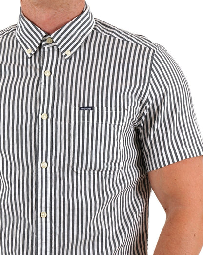 Barbour Cresswell Seersucker Shirt Navy