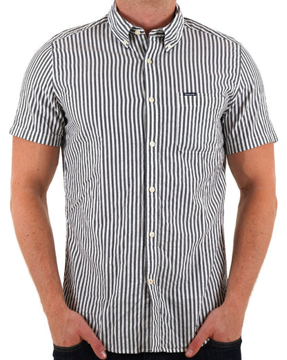 Barbour Cresswell Seersucker Shirt Navy