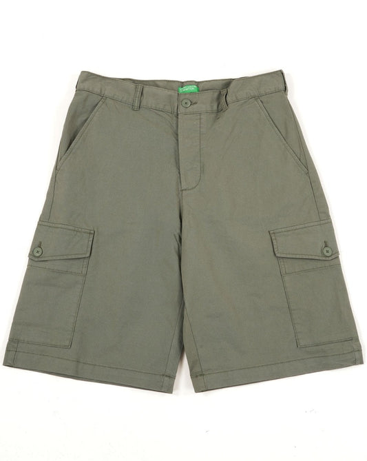 Benetton Cotton Cargo Shorts Khaki Grey