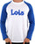 Lois Raglan LS Logo T Shirt White/Royal Blue
