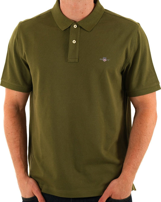 Gant Shield Pique Polo Moss Green