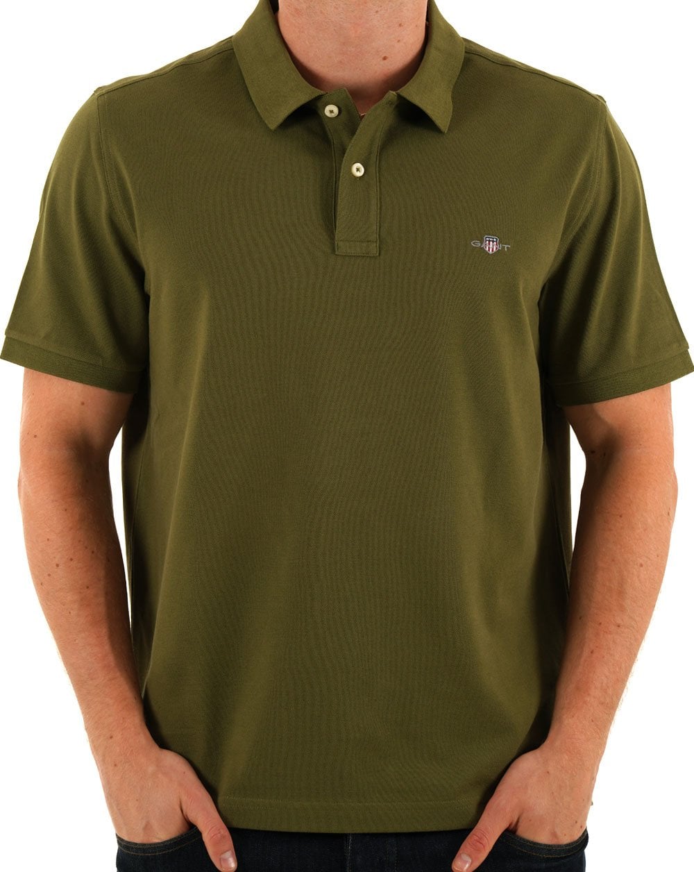 Gant Shield Pique Polo Moss Green