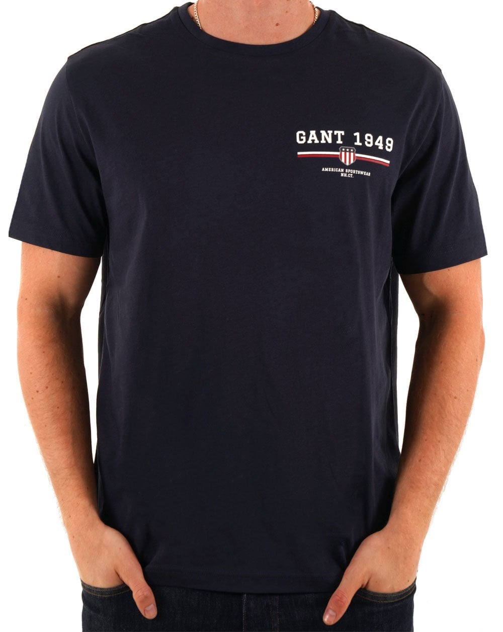 Gant Graphic 1949 T Shirt Navy Blue