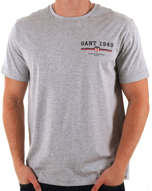 Gant Graphic 1949 T Shirt Grey Melange