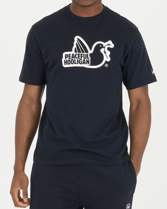 Peaceful Hooligan Outline T Shirt Navy