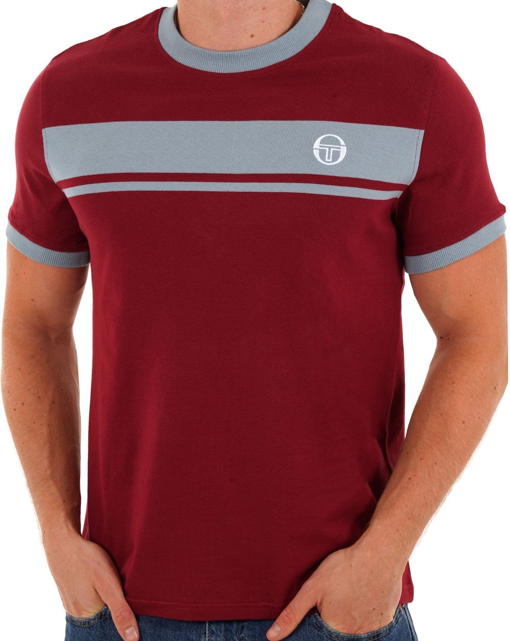 Sergio Tacchini Masters T Shirt Claret/ sky