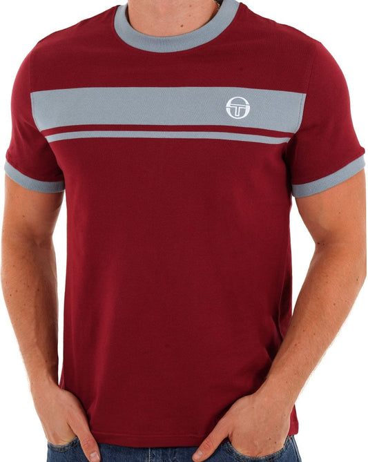 Sergio Tacchini Masters T Shirt Claret/ sky