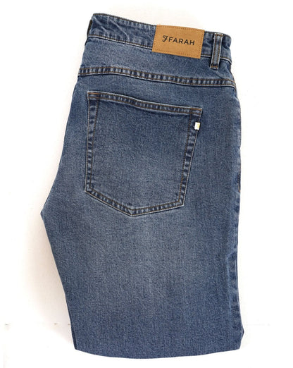 Farah Elm Regular Stretch Jeans Worn Indigo