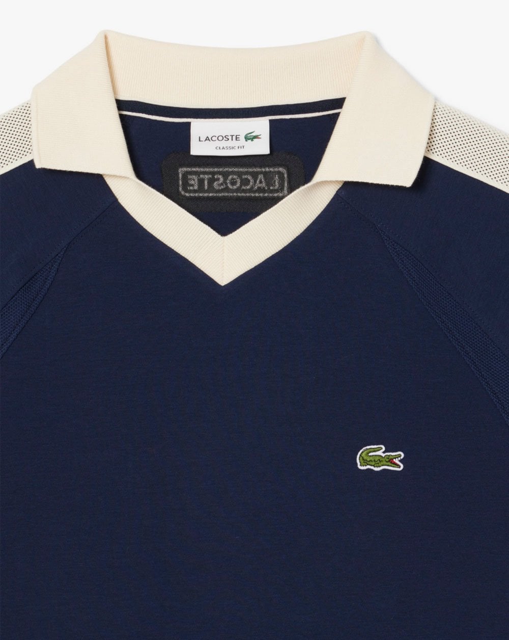 Lacoste Pique Panel Polo Shirt Navy
