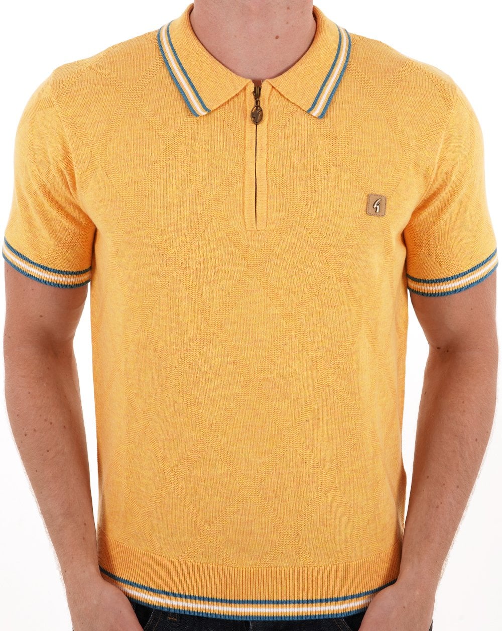 Gabicci Vintage Moore Knitted Polo Pineapple