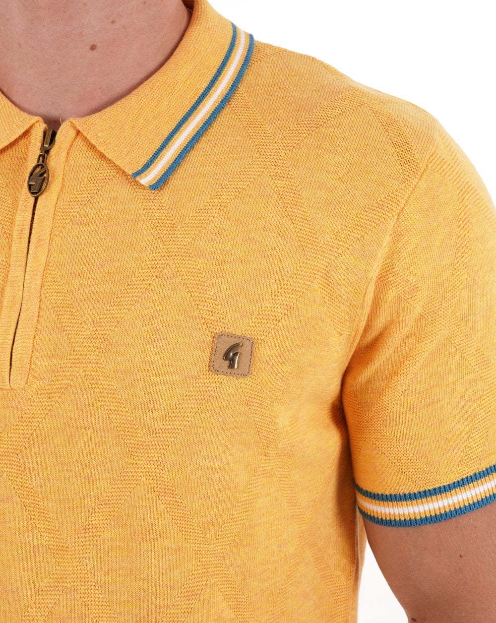 Gabicci Vintage Moore Knitted Polo Pineapple