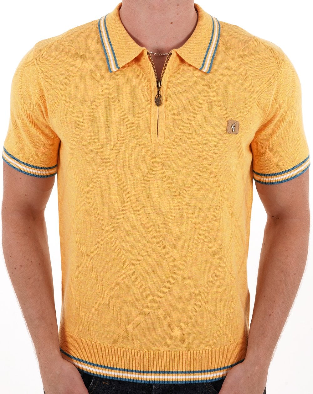 Gabicci Vintage Moore Knitted Polo Pineapple