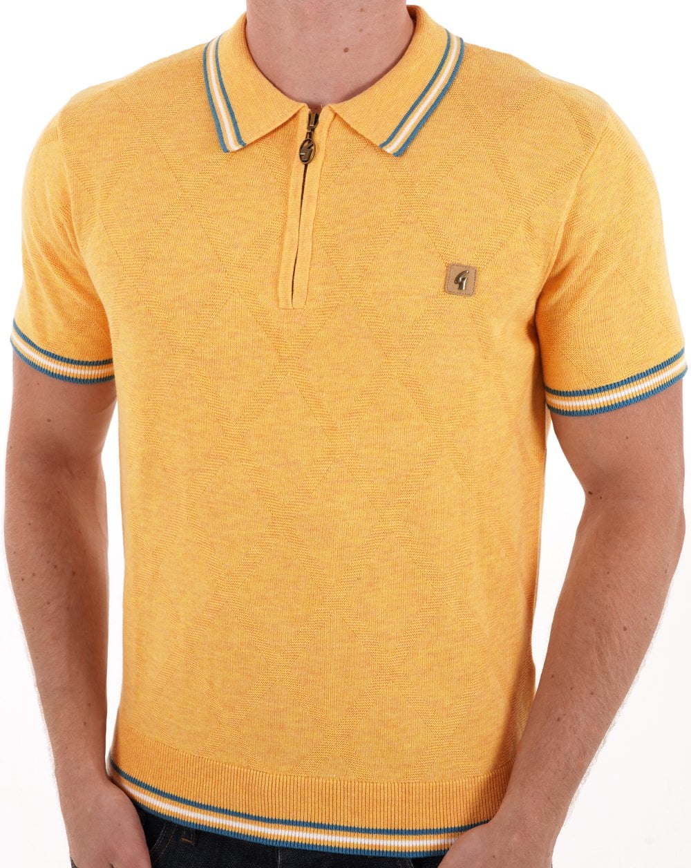Gabicci Vintage Moore Knitted Polo Pineapple