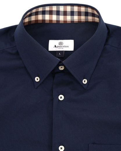 Aquascutum Button Down Oxford Shirt Navy