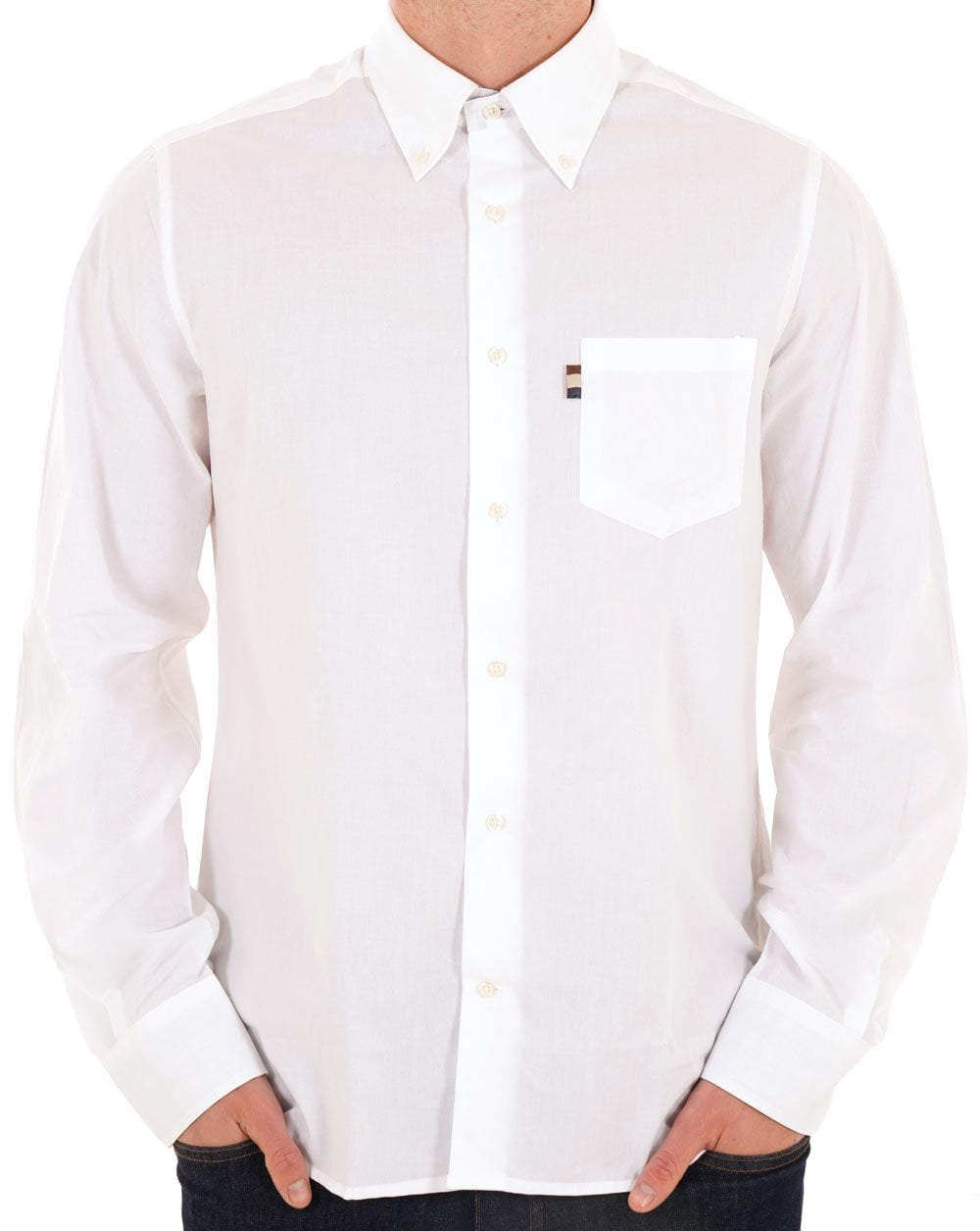Aquascutum Button Down Oxford Shirt Optic White
