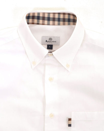 Aquascutum Button Down Oxford Shirt White