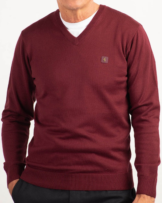 Gabicci Vintage Brandon V Neck Knit Port