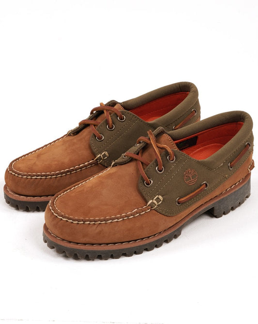 Timberland Authentics 3 Eye Boat Shoes Medium Brown Nubuck