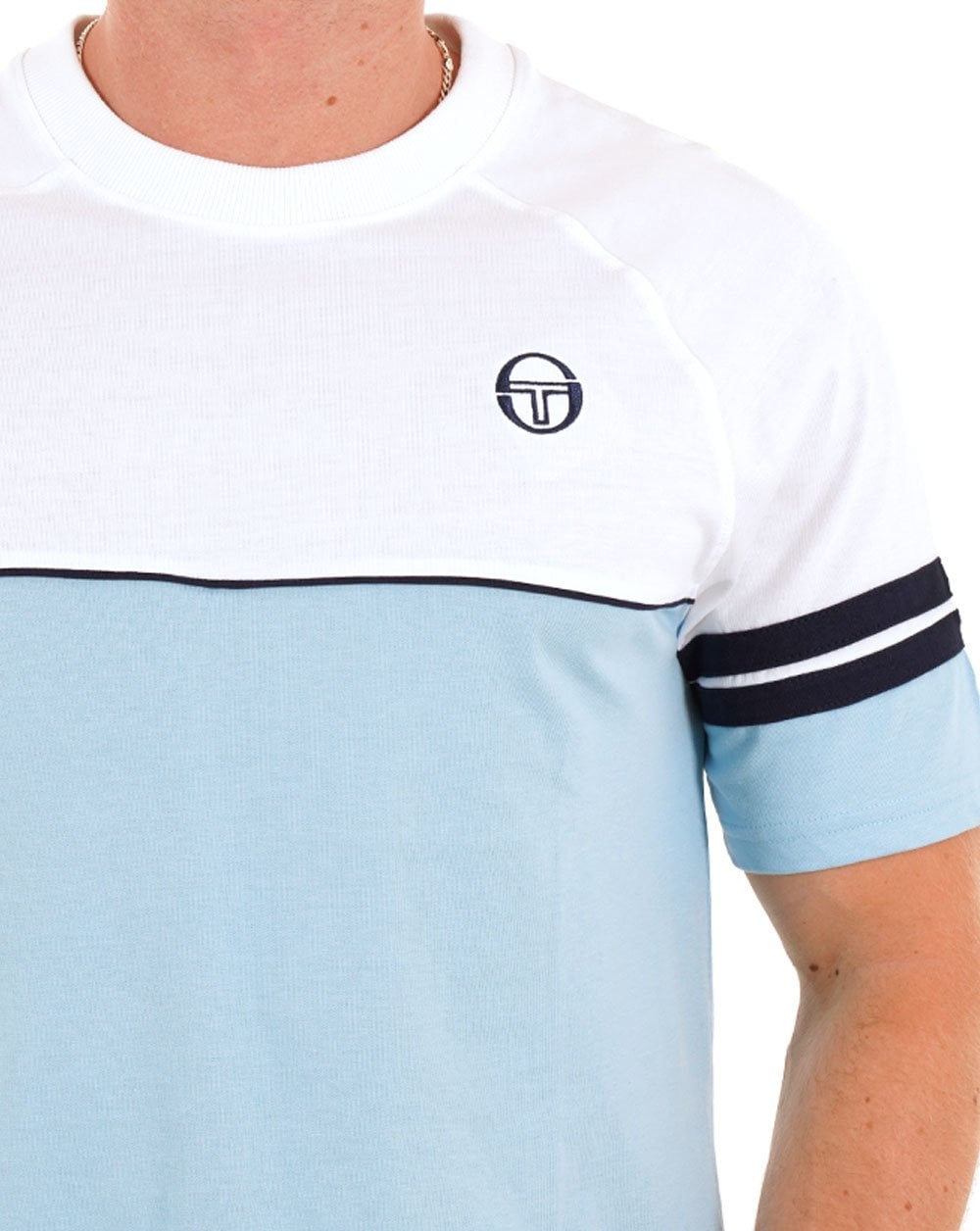 Sergio Tacchini Orion T Shirt Sky Blue/White
