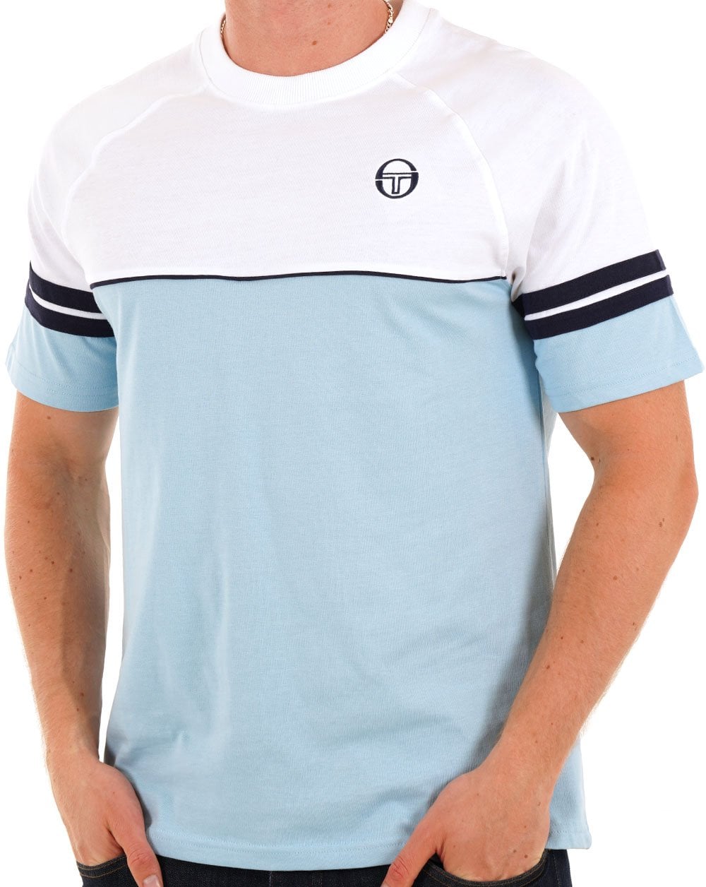 Sergio Tacchini Orion T Shirt Sky Blue/White