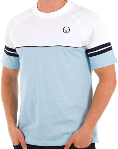 Sergio Tacchini Orion T Shirt Sky Blue/White