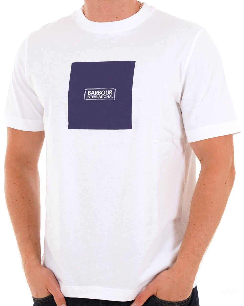 Barbour International Mass Graphic T Shirt White