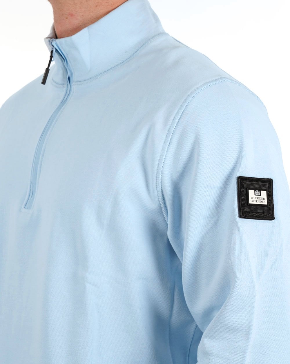 Weekend Offender Kraviz 1/2 Zip Sweat Sky Blue