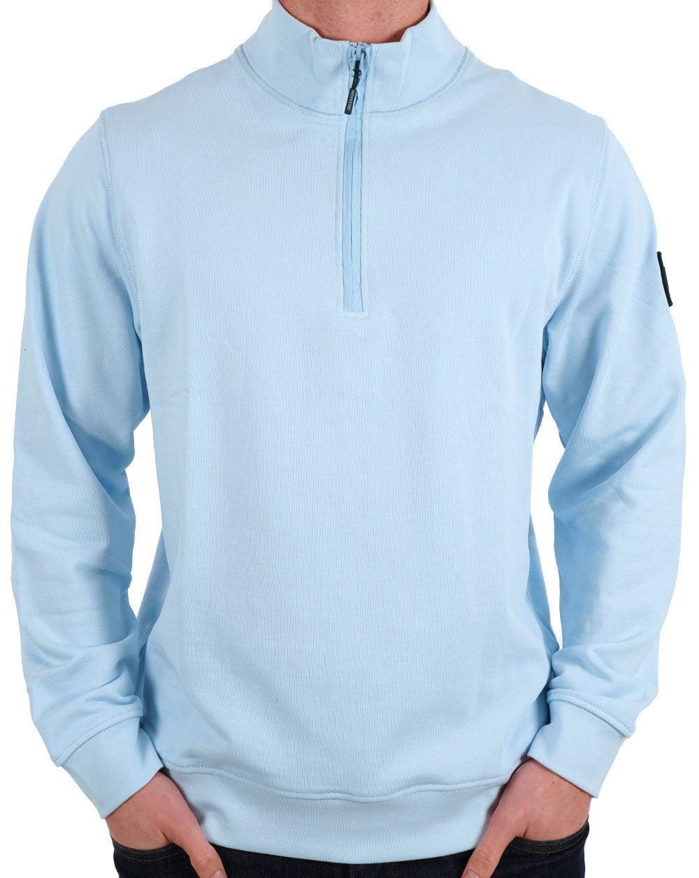 Weekend Offender Kraviz 1/2 Zip Sweat Sky Blue