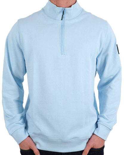 Weekend Offender Kraviz 1/2 Zip Sweat Sky Blue