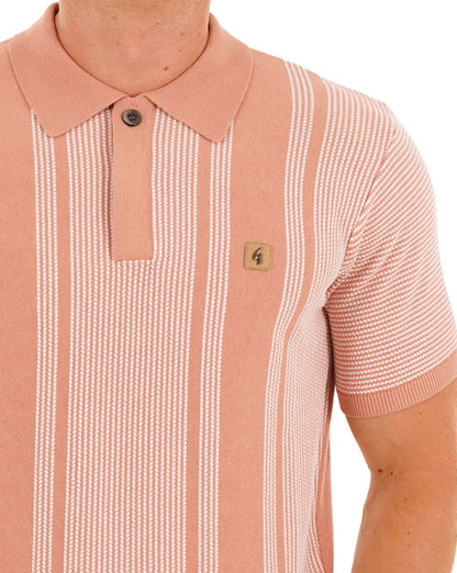 Gabicci Vintage Dante Knitted Polo Peach