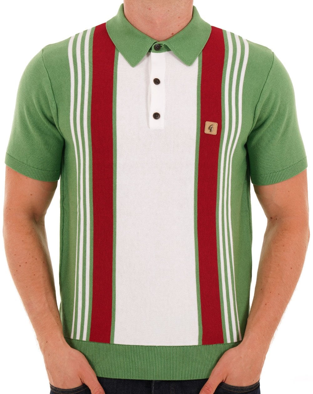 Gabicci Vintage Searle Knitted Polo Verde