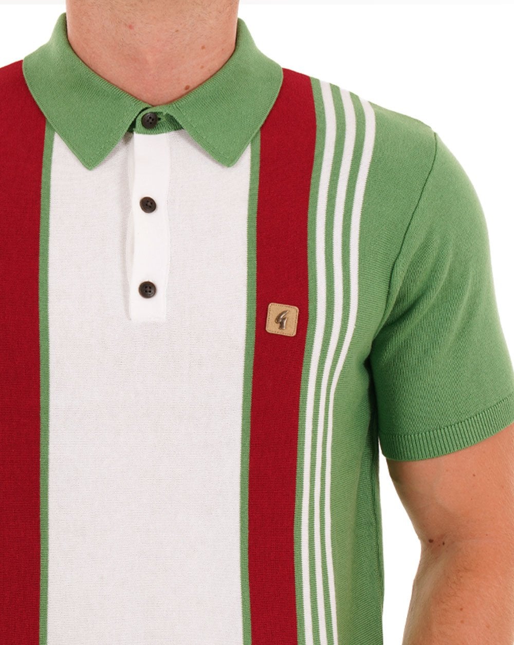 Gabicci Vintage Searle Knitted Polo Verde