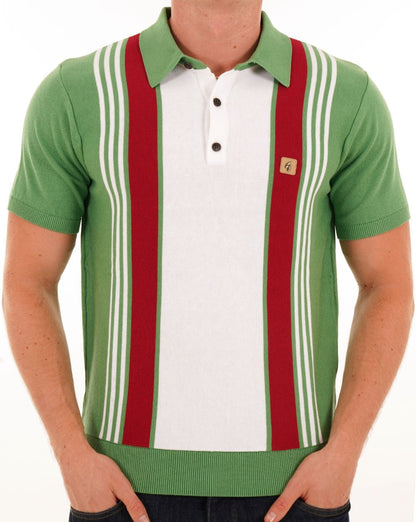 Gabicci Vintage Searle Knitted Polo Verde
