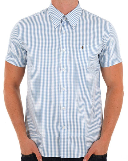 Gabicci Vintage Frazer Gingham Shirt Aqua
