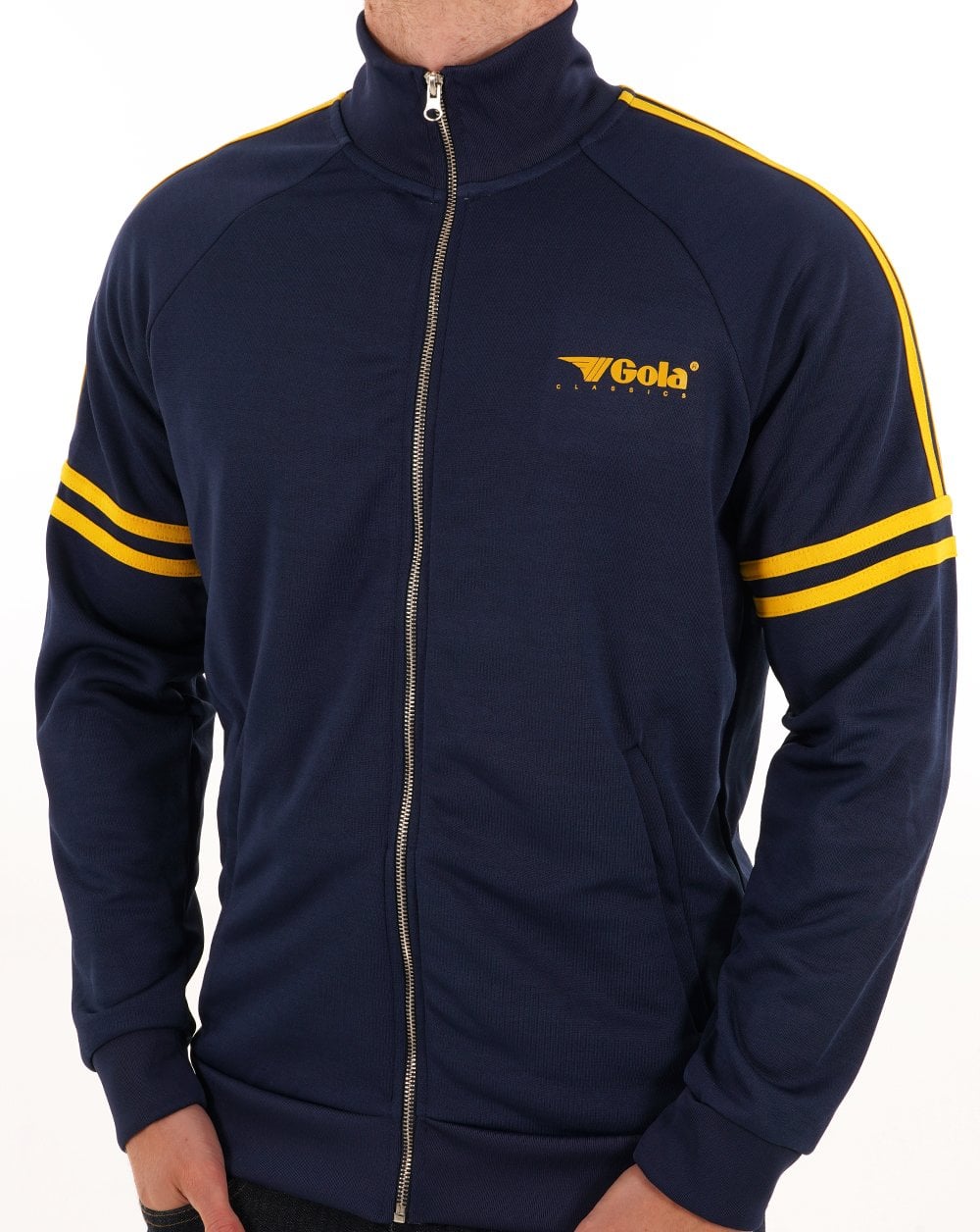 Gola Logo Striped Track Top Navy
