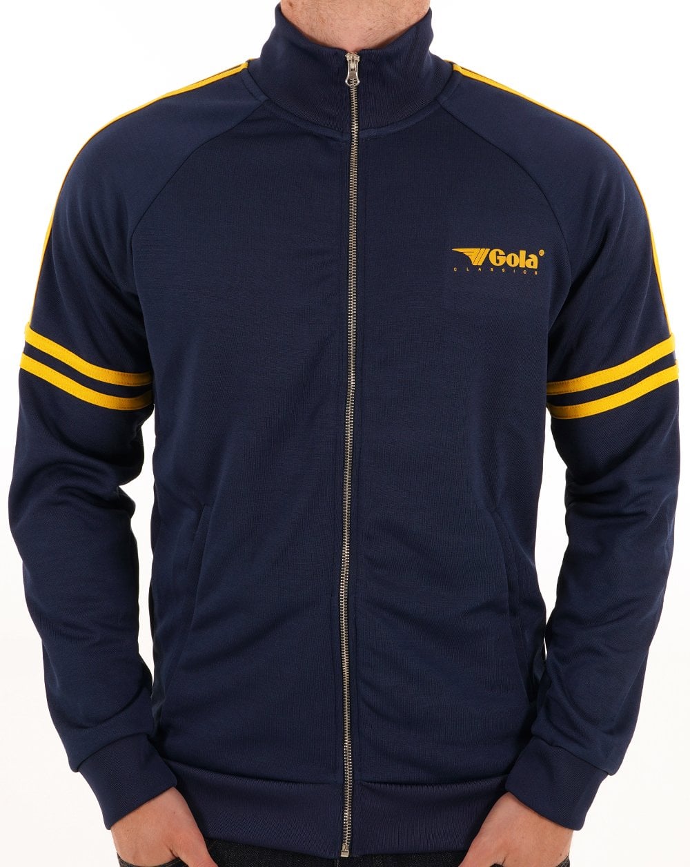 Gola Logo Striped Track Top Navy
