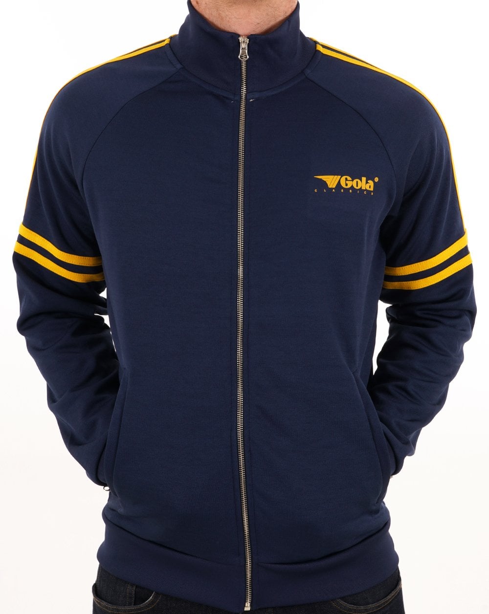 Gola Logo Striped Track Top Navy