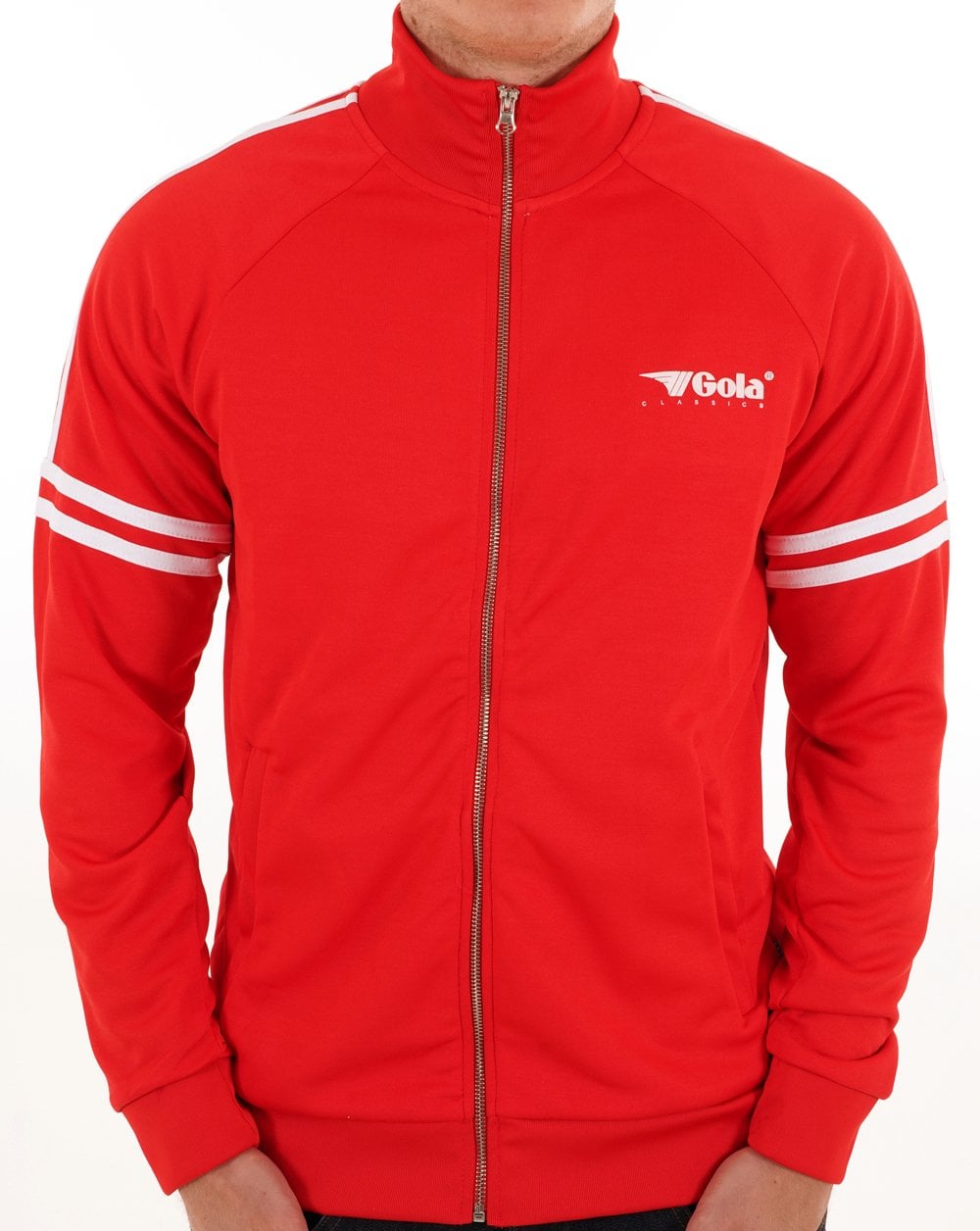 Gola Logo Striped Track Top Red