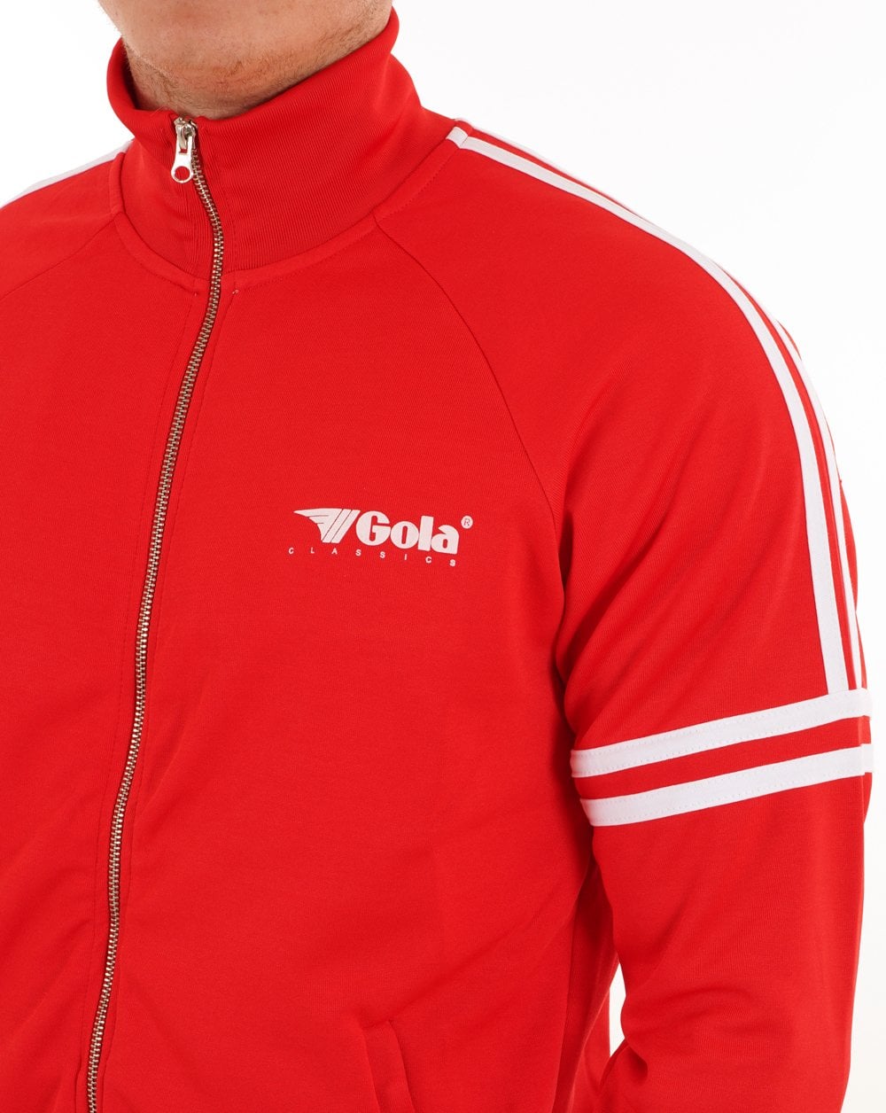 Gola Logo Striped Track Top Red