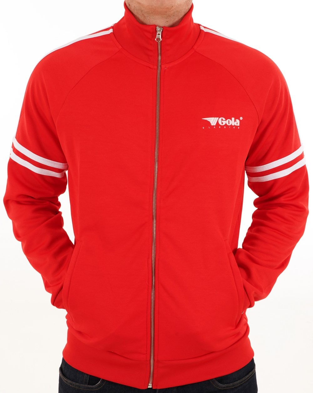 Gola Logo Striped Track Top Red