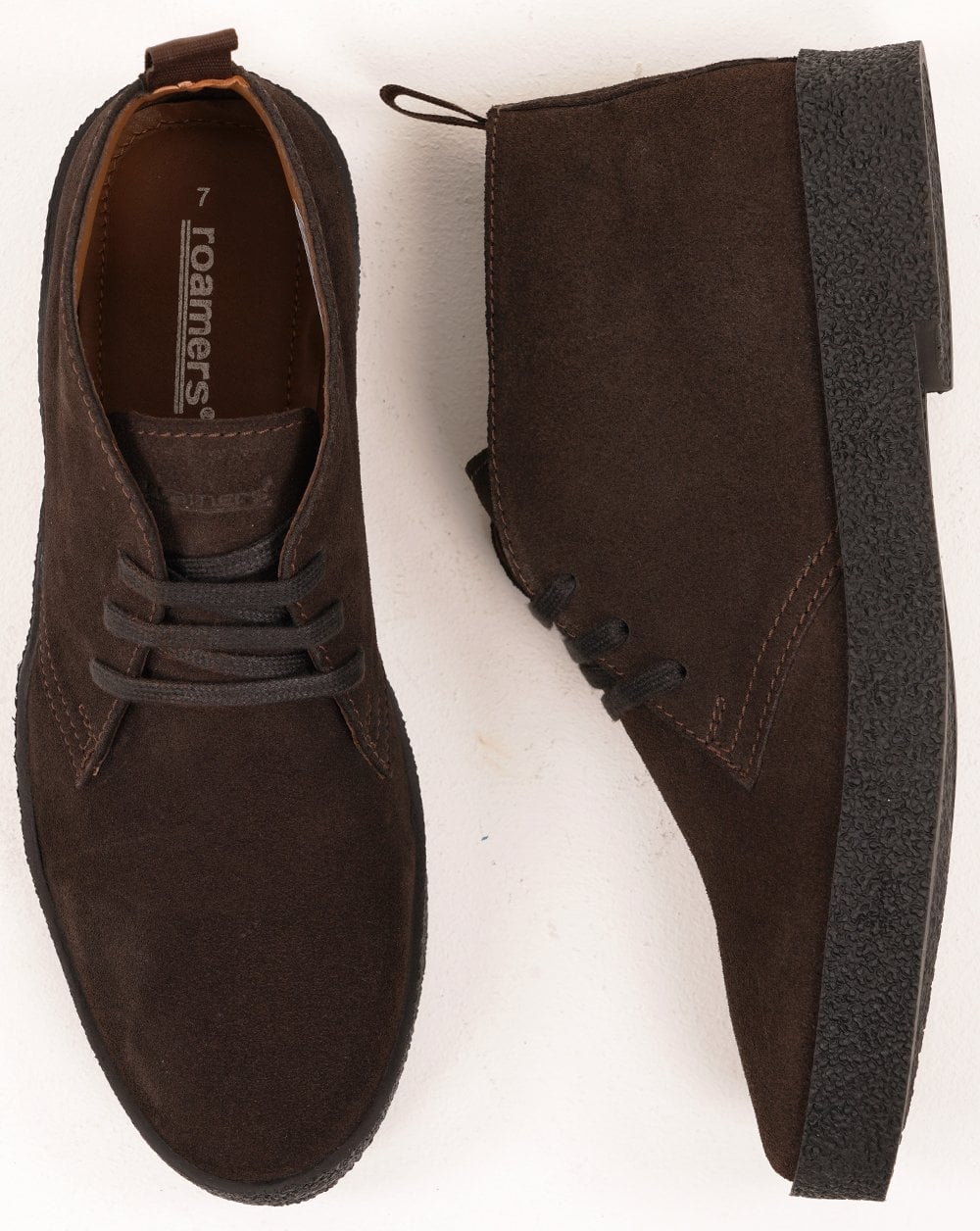 Roamers Revolver Suede Boots Chocolate Brown