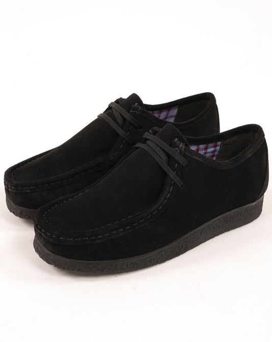 Roamers Brit Pop Suede Shoes Black