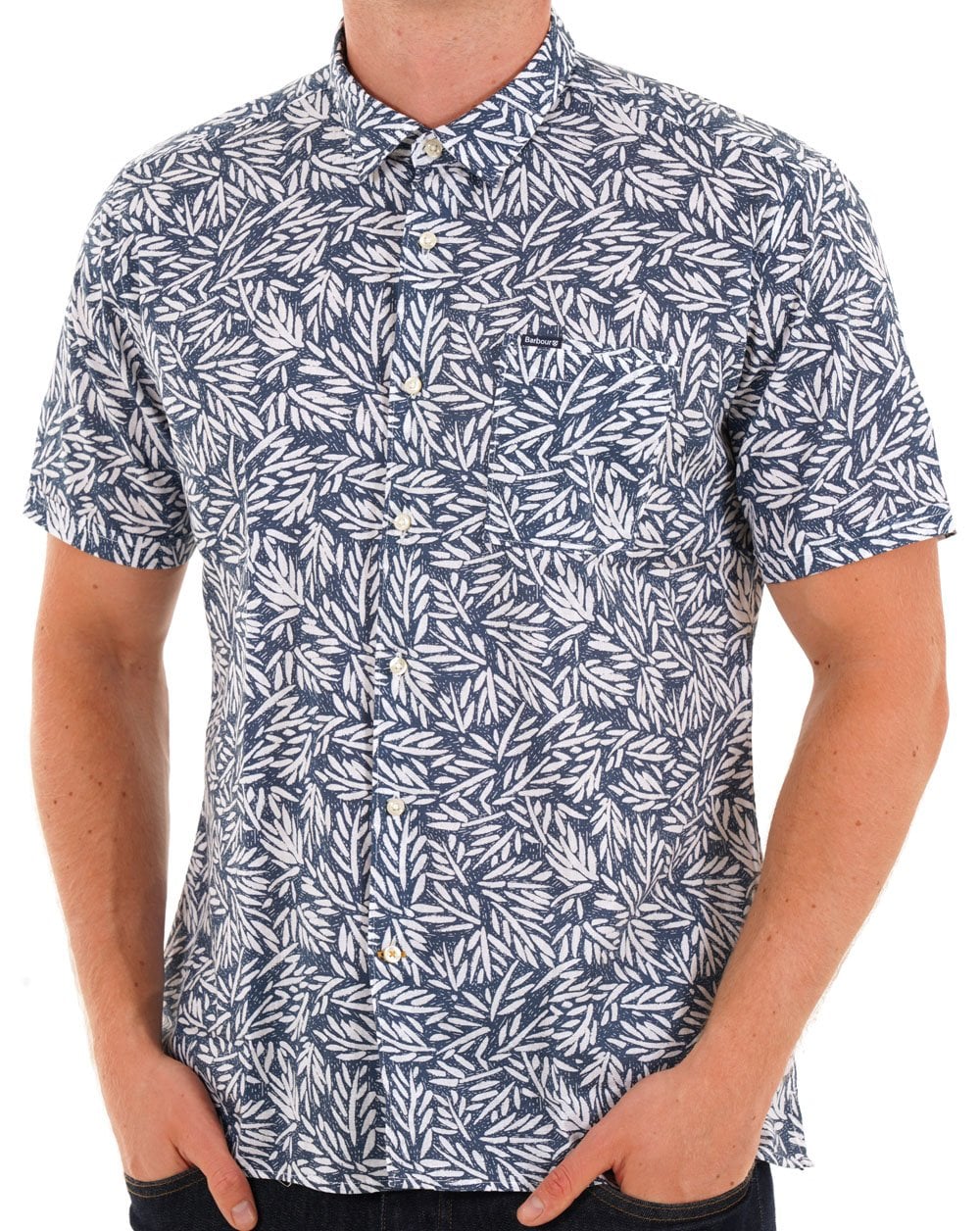 Barbour Jackstone Printed Summer SS Shirt Dark Denim