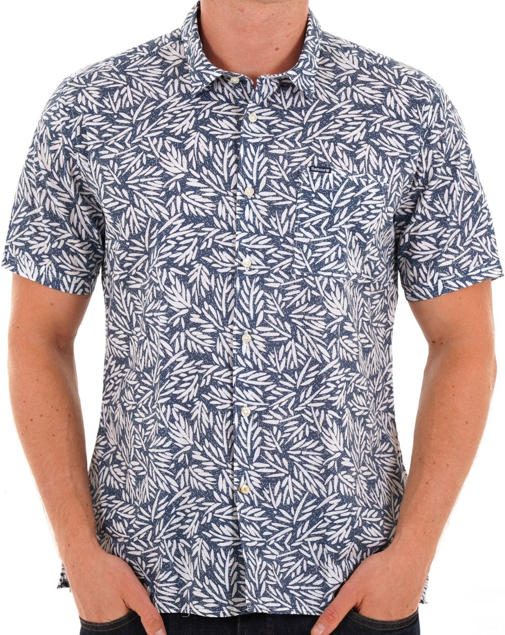 Barbour Jackstone Printed Summer SS Shirt Dark Denim