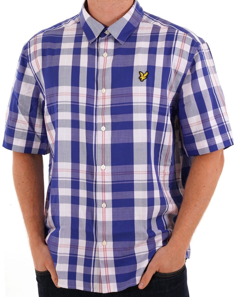 Lyle & Scott Oversized Tartan SS Shirt Blue