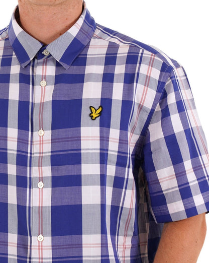 Lyle & Scott Oversized Tartan SS Shirt Blue