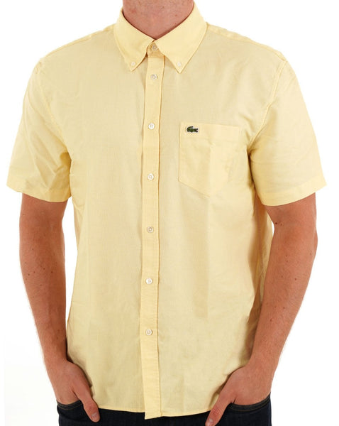 Lacoste Oxford Short Sleeve Shirt Yellow